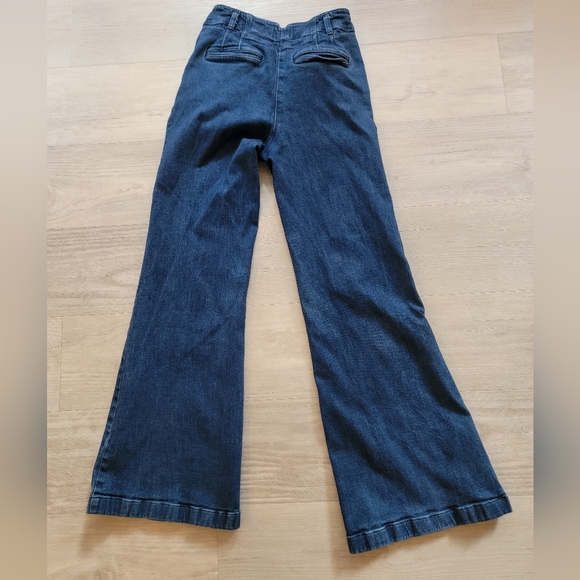 Maeve By Anthropologie Blue Flare Jeans Classic Wide Leg Style - Picture 9 of 15